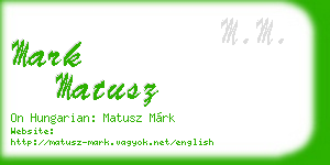 mark matusz business card